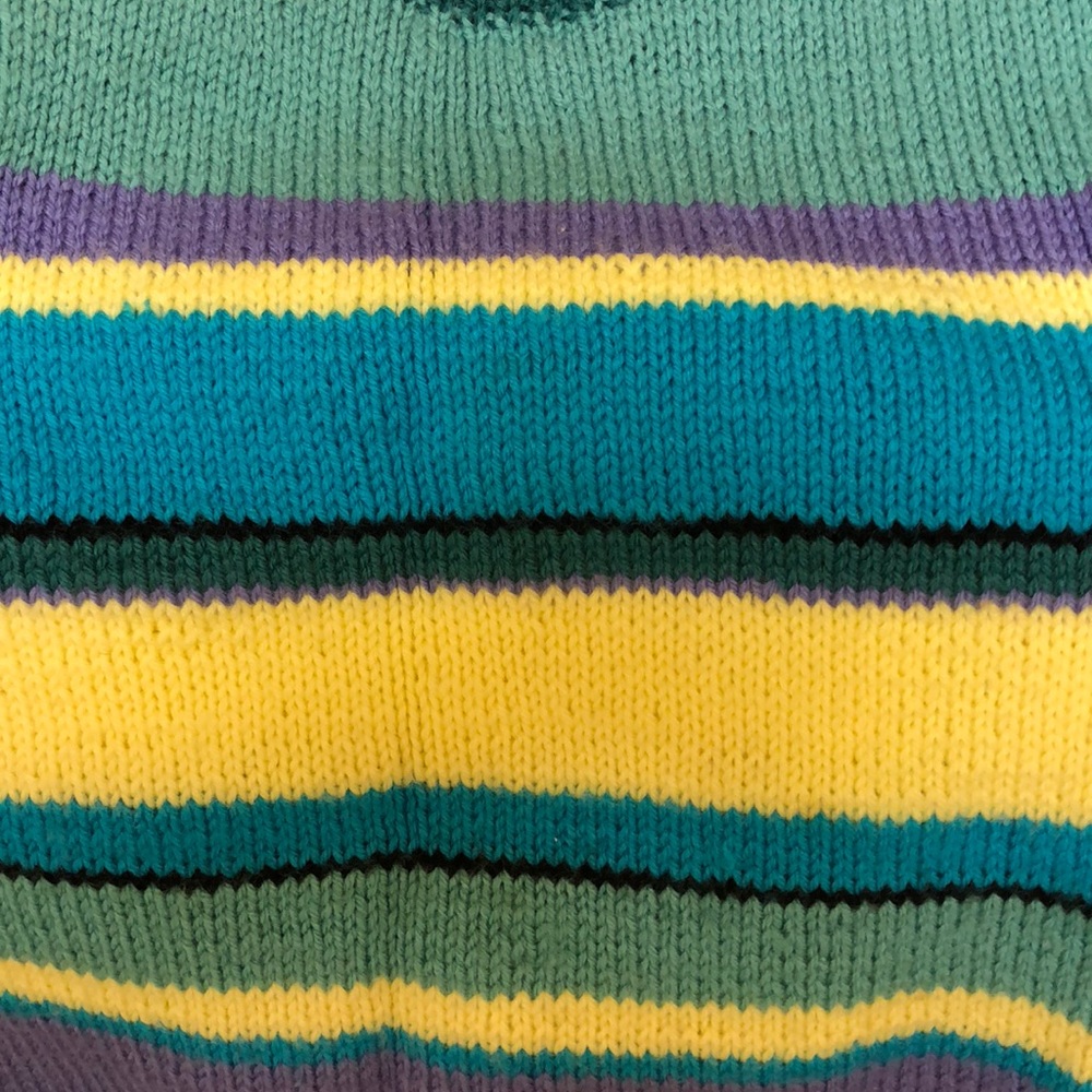 Hand Knit Striped Sweater - Picture 4 of 6
